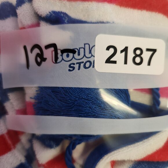 Lands End Women's L/XL Multicolored Striped Terry Hooded Swim Cover Up  2187 - Picture 8 of 8